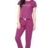 Women's Cotton Flash Printed Night Suit Set of Top & Pyjama - Image 3
