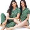 ZEYO Women's Cotton 3Pc'S Heart Printed Night Suit Pajama Set - Image 2