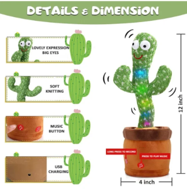 Dancing Cactus Toy, Cotton Green Dancing Cactus Toy For Kids