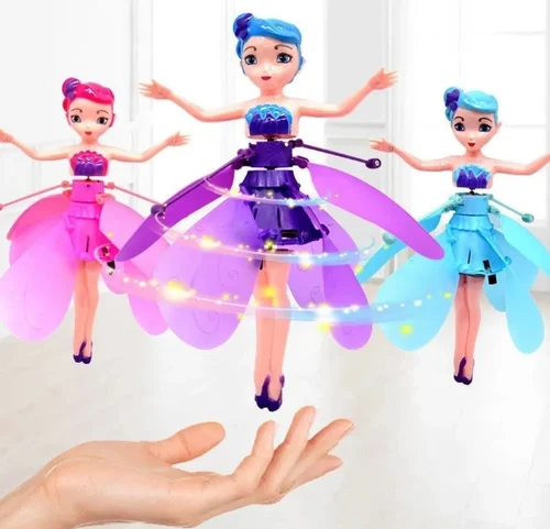 Pink Plastic Flying Fairy Dolls, 18 X 15 X 4 cm