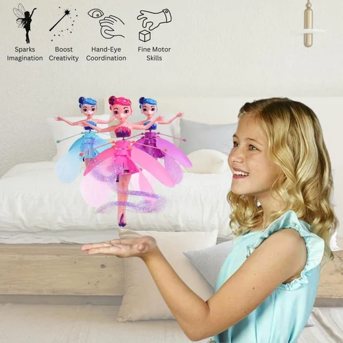 Pink Plastic Flying Fairy Dolls, 18 X 15 X 4 cm
