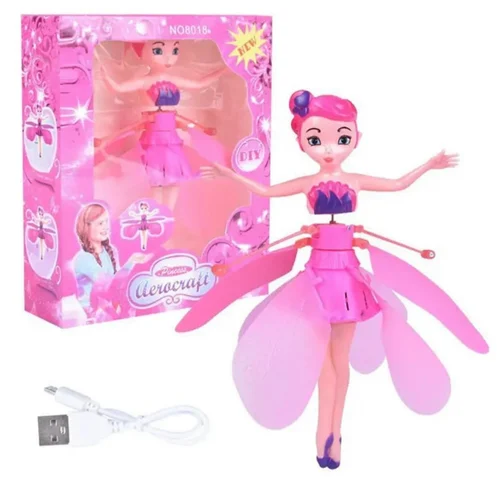 Pink Plastic Flying Fairy Dolls, 18 X 15 X 4 cm