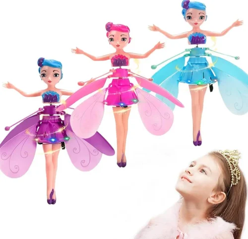 Pink Plastic Flying Fairy Dolls, 18 X 15 X 4 cm